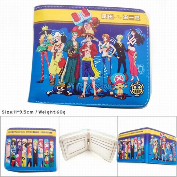 New Japan Anime One Piece Blue Wallet - Picture 1 of 3